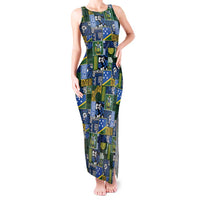 Solomon Islands Meri Kirihimete Tank Maxi Dress Pacific Patchwork Xmas Vibes - Polynesian Pride