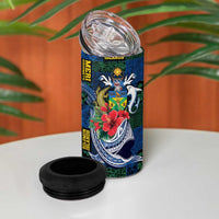 Solomon Islands Meri Kirihimete 4 in 1 Can Cooler Tumbler Funny Santa Riding Shark LT9 - Polynesian Pride