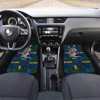 Solomon Islands Meri Kirihimete Car Mats Funny Santa Riding Shark - Polynesian Pride