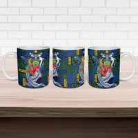 Solomon Islands Meri Kirihimete Ceramic Mug Funny Santa Riding Shark - Polynesian Pride