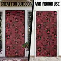 Black Tonga Kilisimasi Fiefia Door Cover Pacific Patchwork Xmas Vibes - Polynesian Pride