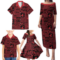 Black Tonga Kilisimasi Fiefia Family Matching Puletasi and Hawaiian Shirt Pacific Patchwork Xmas Vibes LT9 - Polynesian Pride