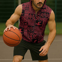 Black Tonga Kilisimasi Fiefia Sleeveless Zip Hoodie Pacific Patchwork Xmas Vibes - Polynesian Pride