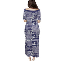 Blue Tonga Kilisimasi Fiefia Family Matching Puletasi and Hawaiian Shirt Pacific Patchwork Xmas Vibes LT9 - Polynesian Pride