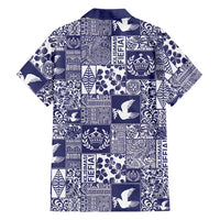 Blue Tonga Kilisimasi Fiefia Family Matching Tank Maxi Dress and Hawaiian Shirt Pacific Patchwork Xmas Vibes LT9 - Polynesian Pride