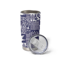 Blue Tonga Kilisimasi Fiefia Tumbler Cup Pacific Patchwork Xmas Vibes - Polynesian Pride