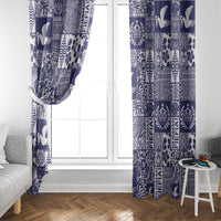 Blue Tonga Kilisimasi Fiefia Window Curtain Pacific Patchwork Xmas Vibes LT9 - Polynesian Pride