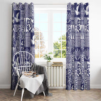 Blue Tonga Kilisimasi Fiefia Window Curtain Pacific Patchwork Xmas Vibes LT9 - Polynesian Pride