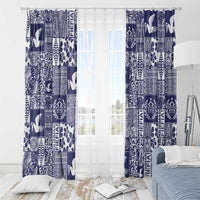 Blue Tonga Kilisimasi Fiefia Window Curtain Pacific Patchwork Xmas Vibes LT9 - Polynesian Pride