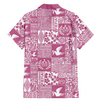 Pink Tonga Kilisimasi Fiefia Hawaiian Shirt Pacific Patchwork Xmas Vibes - Polynesian Pride
