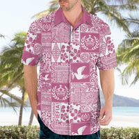 Pink Tonga Kilisimasi Fiefia Hawaiian Shirt Pacific Patchwork Xmas Vibes - Polynesian Pride