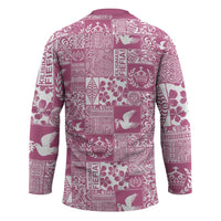 Pink Tonga Kilisimasi Fiefia Hockey Jersey Pacific Patchwork Xmas Vibes - Polynesian Pride