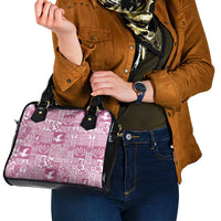 Pink Tonga Kilisimasi Fiefia Shoulder Handbag Pacific Patchwork Xmas Vibes - Polynesian Pride