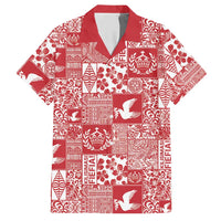 Red Tonga Kilisimasi Fiefia Hawaiian Shirt Pacific Patchwork Xmas Vibes - Polynesian Pride