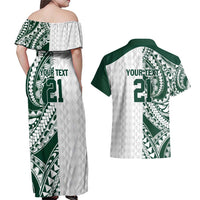 Polynesian Hawaii Volleyball Custom Couples Matching Off Shoulder Maxi Dress and Hawaiian Shirt Kakau with Sport Style LT9 - Polynesian Pride