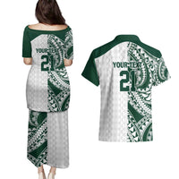 Polynesian Hawaii Volleyball Custom Couples Matching Puletasi and Hawaiian Shirt Kakau with Sport Style LT9 - Polynesian Pride