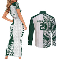 Polynesian Hawaii Volleyball Custom Couples Matching Short Sleeve Bodycon Dress and Long Sleeve Button Shirt Kakau with Sport Style LT9 - Polynesian Pride