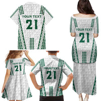 Polynesian Hawaii Volleyball Custom Family Matching Puletasi and Hawaiian Shirt White Kakau with Map Motif LT9 - Polynesian Pride