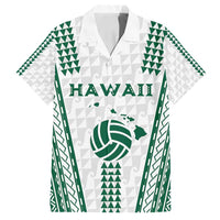 Polynesian Hawaii Volleyball Custom Family Matching Puletasi and Hawaiian Shirt White Kakau with Map Motif LT9 Dad's Shirt - Short Sleeve White - Polynesian Pride