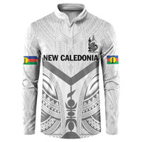 New Caledonia Football Custom Button Sweatshirt Go Champions Les Cagous LT9 White - Polynesian Pride