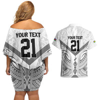 New Caledonia Football Custom Couples Matching Off Shoulder Short Dress and Hawaiian Shirt Go Champions Les Cagous LT9 - Polynesian Pride