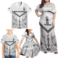 New Caledonia Football Custom Family Matching Off Shoulder Maxi Dress and Hawaiian Shirt Go Champions Les Cagous LT9 - Polynesian Pride