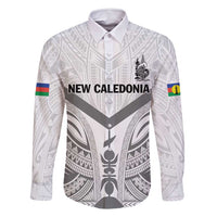New Caledonia Football Custom Family Matching Off Shoulder Short Dress and Hawaiian Shirt Go Champions Les Cagous LT9 Dad's Shirt - Long Sleeve White - Polynesian Pride