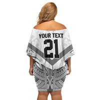 New Caledonia Football Custom Family Matching Off Shoulder Short Dress and Hawaiian Shirt Go Champions Les Cagous LT9 - Polynesian Pride