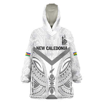 New Caledonia Football Custom Wearable Blanket Hoodie Go Champions Les Cagous LT9 One Size White - Polynesian Pride