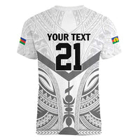 New Caledonia Football Custom Women V-Neck T-Shirt Go Champions Les Cagous LT9 - Polynesian Pride