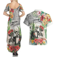 Skeleton Love for Valentines Day Couples Matching Summer Maxi Dress and Hawaiian Shirt Polynesian Tribal Love Forever LT9 - Polynesian Pride