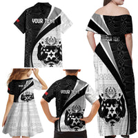 Personalised Tonga Emancipation Day Family Matching Off Shoulder Maxi Dress and Hawaiian Shirt Since 1970 Ngatu Tribal Pattern LT9 - Polynesian Pride
