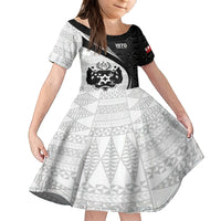 Personalised Tonga Emancipation Day Family Matching Summer Maxi Dress and Hawaiian Shirt Since 1970 Ngatu Tribal Pattern LT9 Daughter's Dress Black - Polynesian Pride