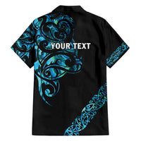 All Black Maori Tribal Tattoo Personalised Family Matching Off The Shoulder Long Sleeve Dress and Hawaiian Shirt Polynesian Style LT9 - Polynesian Pride