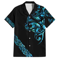 All Black Maori Tribal Tattoo Personalised Family Matching Off Shoulder Maxi Dress and Hawaiian Shirt Polynesian Style LT9 Dad's Shirt - Short Sleeve Black - Polynesian Pride