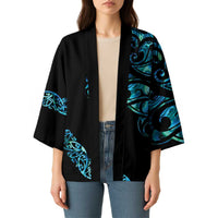 All Black Maori Tribal Tattoo Personalised Kimono Polynesian Style - Polynesian Pride