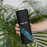 All Black Maori Tribal Tattoo Personalised Skinny Tumbler Polynesian Style