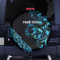 All Black Maori Tribal Tattoo Personalised Spare Tire Cover Polynesian Style