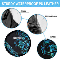 All Black Maori Tribal Tattoo Personalised Spare Tire Cover Polynesian Style