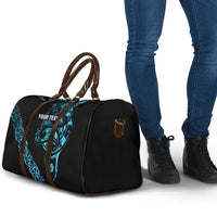 All Black Maori Tribal Tattoo Personalised Travel Bag Polynesian Style - Polynesian Pride