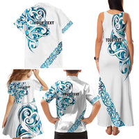 All White Maori Tribal Tattoo Personalised Family Matching Tank Maxi Dress and Hawaiian Shirt Polynesian Style LT9 - Polynesian Pride