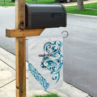 All White Maori Tribal Tattoo Personalised Garden Flag Polynesian Style