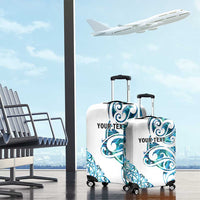 All White Maori Tribal Tattoo Personalised Luggage Cover Polynesian Style