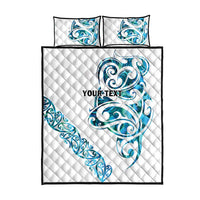 All White Maori Tribal Tattoo Personalised Quilt Bed Set Polynesian Style