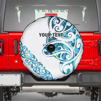 All White Maori Tribal Tattoo Personalised Spare Tire Cover Polynesian Style