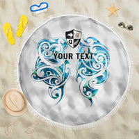 Queensland Maori Kiwi Personalised Beach Blanket Ma Kakariki Papua Shell Maori Tribal Tattoo