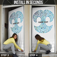 Queensland Maori Kiwi Personalised Door Cover Ma Kakariki Papua Shell Maori Tribal Tattoo LT9 - Polynesian Pride