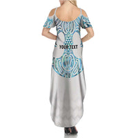 Queensland Maori Kiwi Personalised Family Matching Summer Maxi Dress and Hawaiian Shirt Ma Kakariki Papua Shell Maori Tribal Tattoo LT9 - Polynesian Pride