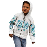 Queensland Maori Kiwi Personalised Kid Hoodie Ma Kakariki Papua Shell Maori Tribal Tattoo LT9 - Polynesian Pride