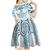 Queensland Maori Kiwi Personalised Kid Short Sleeve Dress Ma Kakariki Papua Shell Maori Tribal Tattoo LT9 - Polynesian Pride